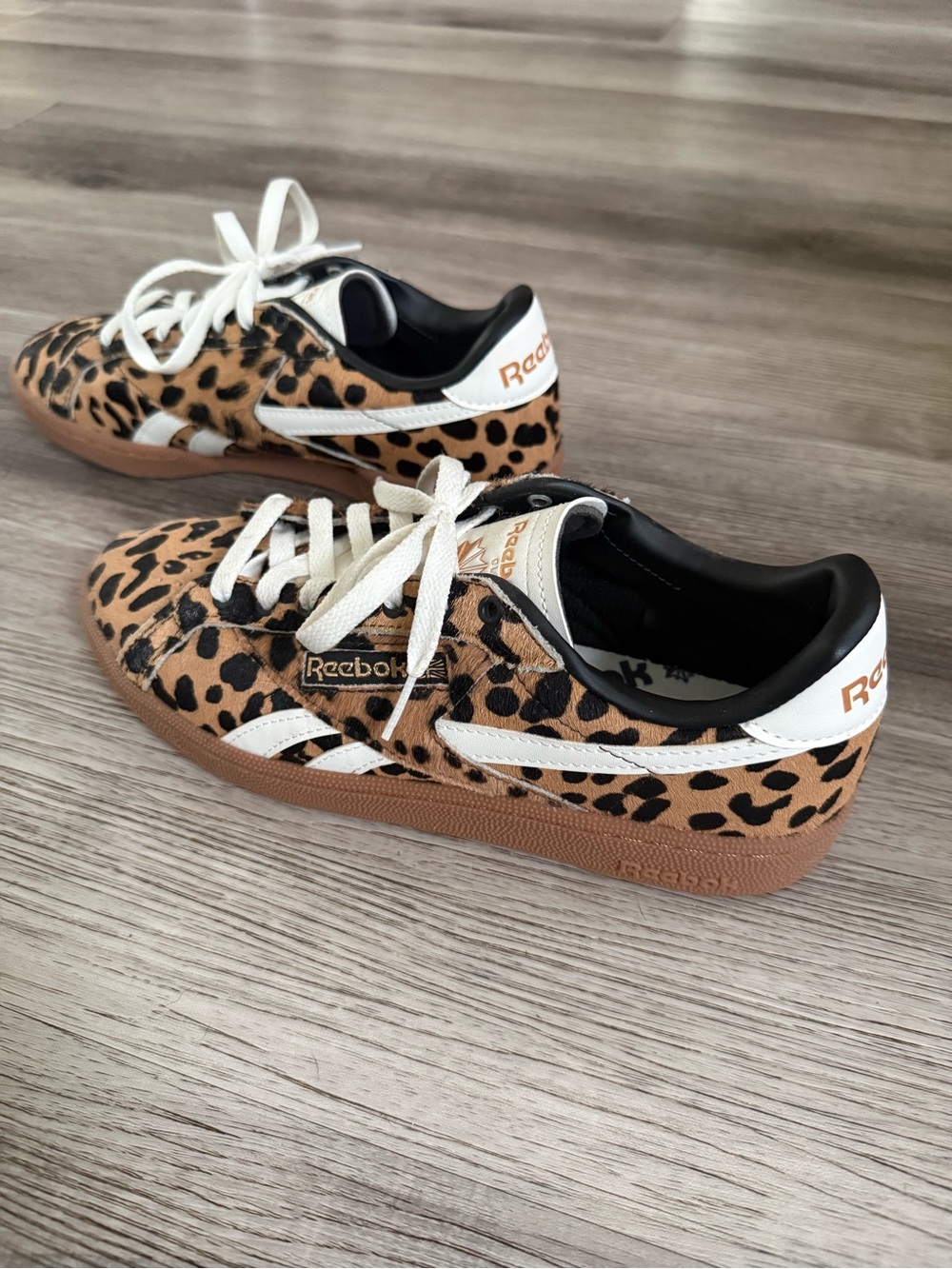 Reebok Womens Club C Grounds in Cheetah - Size 9
